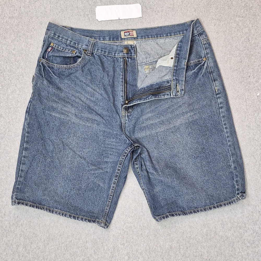 VINTAGE Phat Farm Men Shorts‎ 40 Blue Denim Jeans Streetwear Hip Hop Y2K 11"